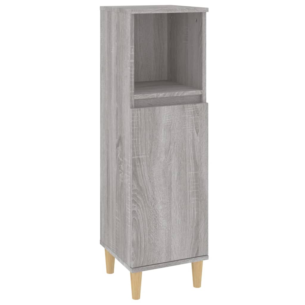 Set Mobili da Bagno 3 pz Grigio Sonoma in Legno Multistrato - immagine 7