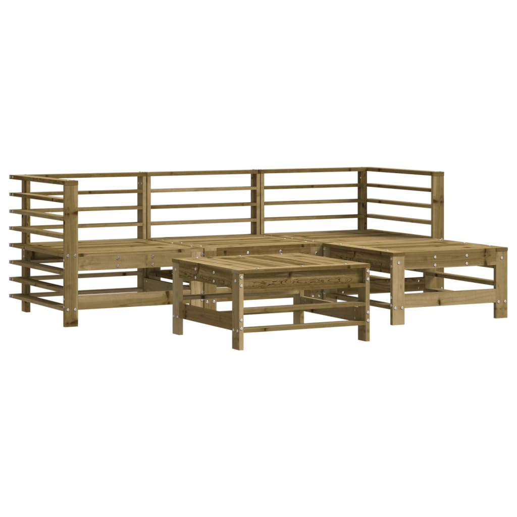 Set Divani da Giardino 5pz con Cuscini Legno Impregnato di Pino - immagine 3