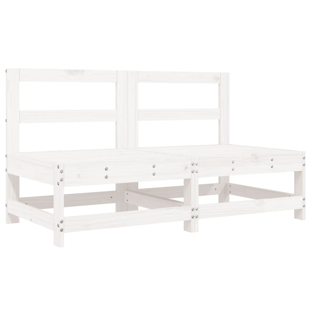 Set Salotto da Giardino 6 pz Bianco in Legno Massello di Pino - immagine 3