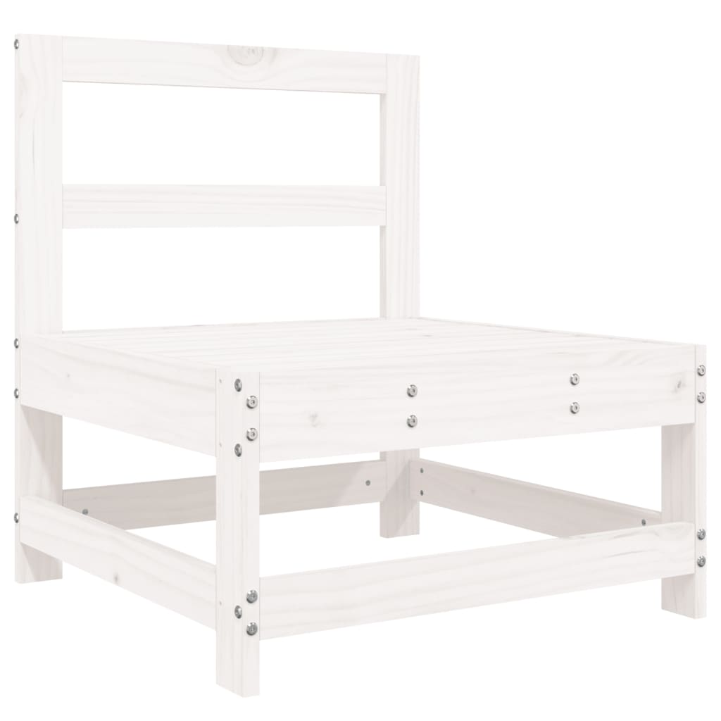 Set Salotto da Giardino 6 pz Bianco in Legno Massello di Pino - immagine 4