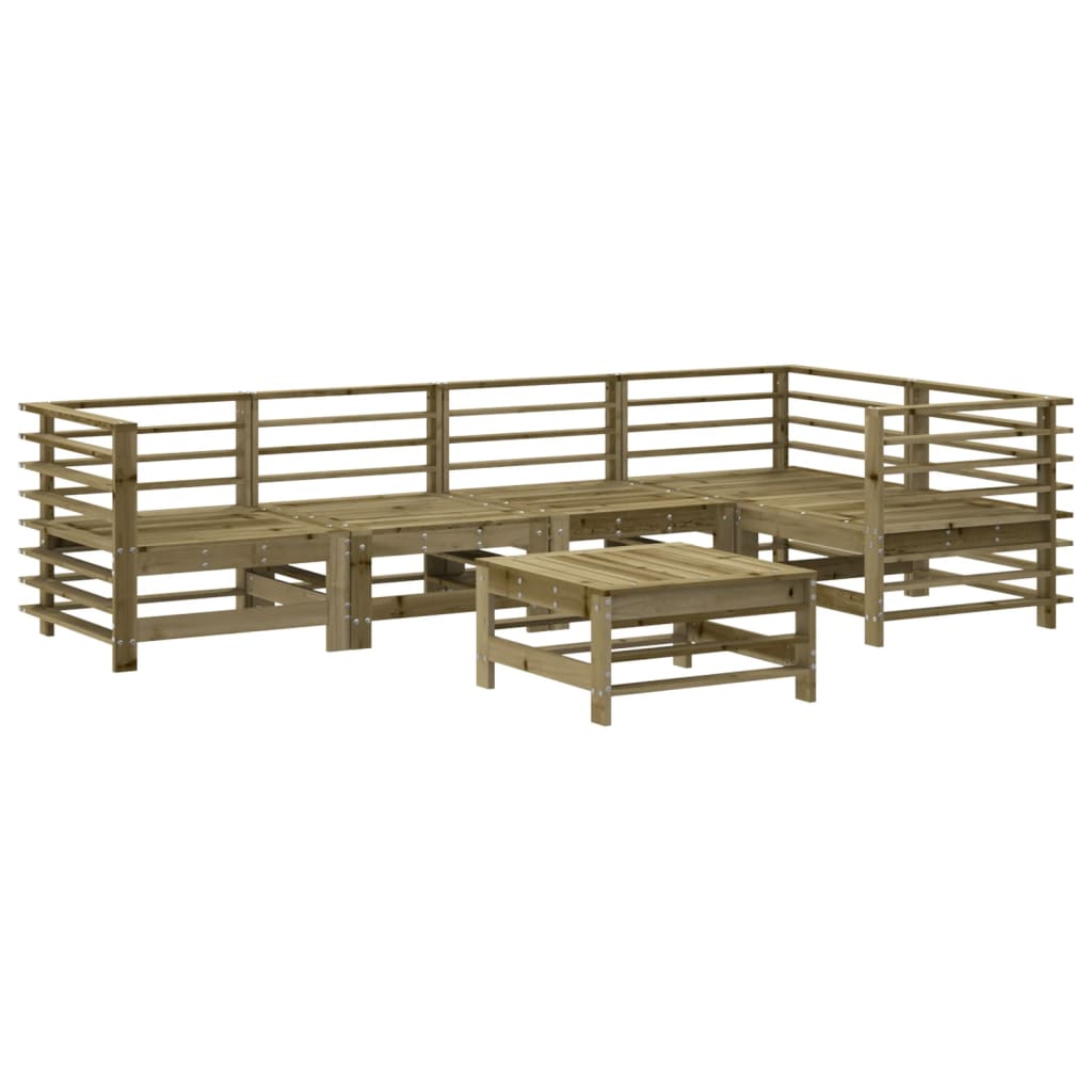 Set Salotto da Giardino 6 pz Bianco in Legno Massello di Pino - immagine 2