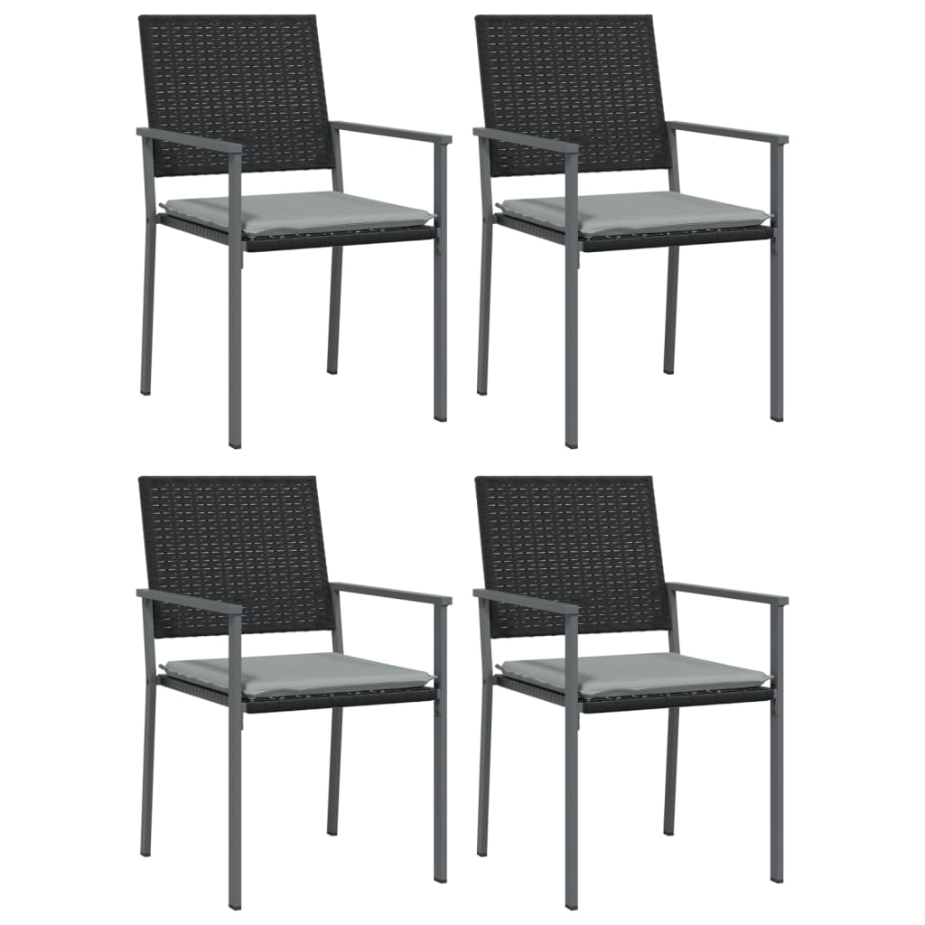 Set Pranzo da Giardino 5pz con Cuscini in Polyrattan e Acciaio - immagine 4