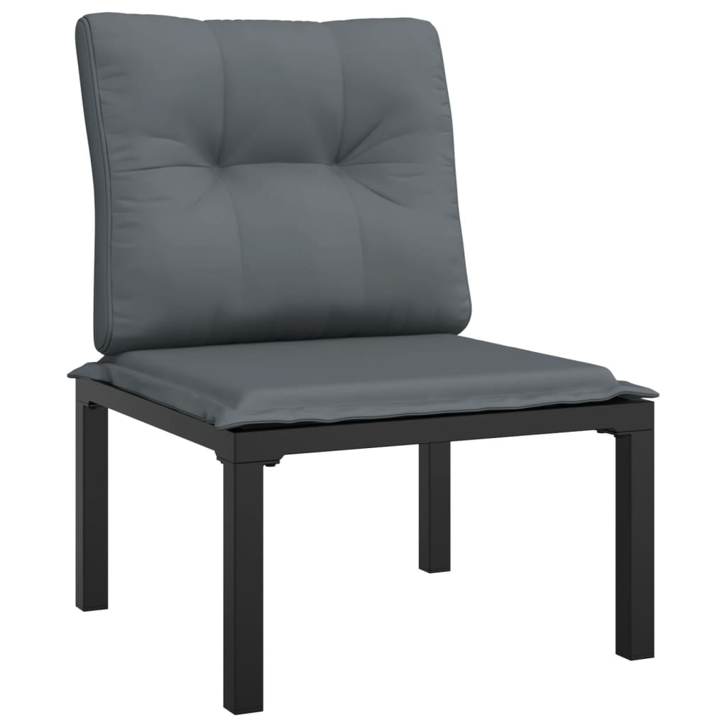 Set Salotto da Giardino 6 pz in Polyrattan Nero e Grigio - immagine 4