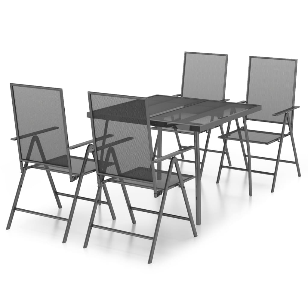 Set da Pranzo da Giardino 5 pz in Acciaio Antracite - immagine 2