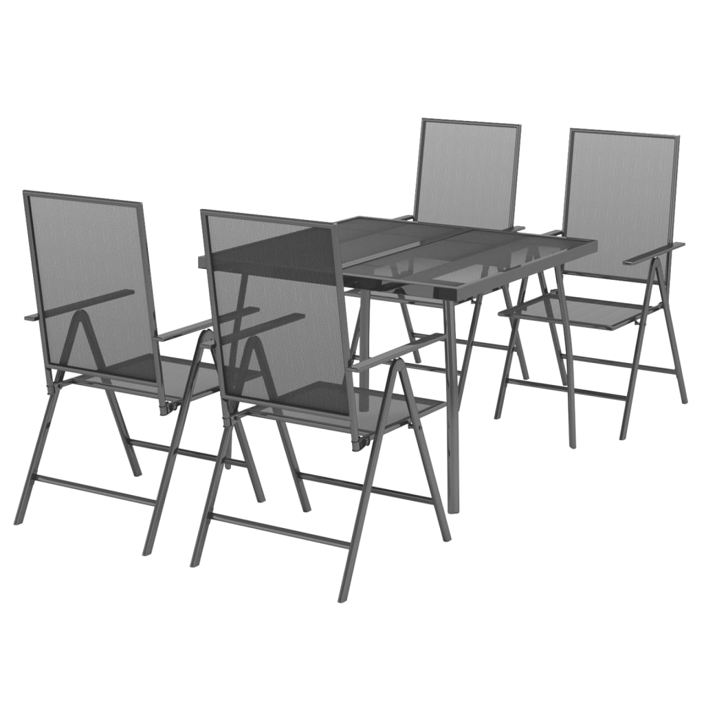 Set da Pranzo da Giardino 5 pz in Acciaio Antracite - immagine 3