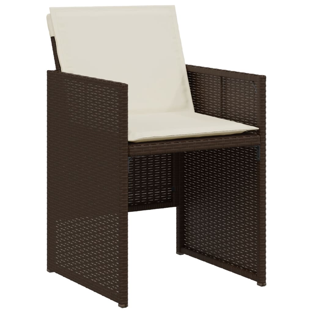 Set Bistrò 3 pz con Cuscini Marrone in Polyrattan - immagine 4