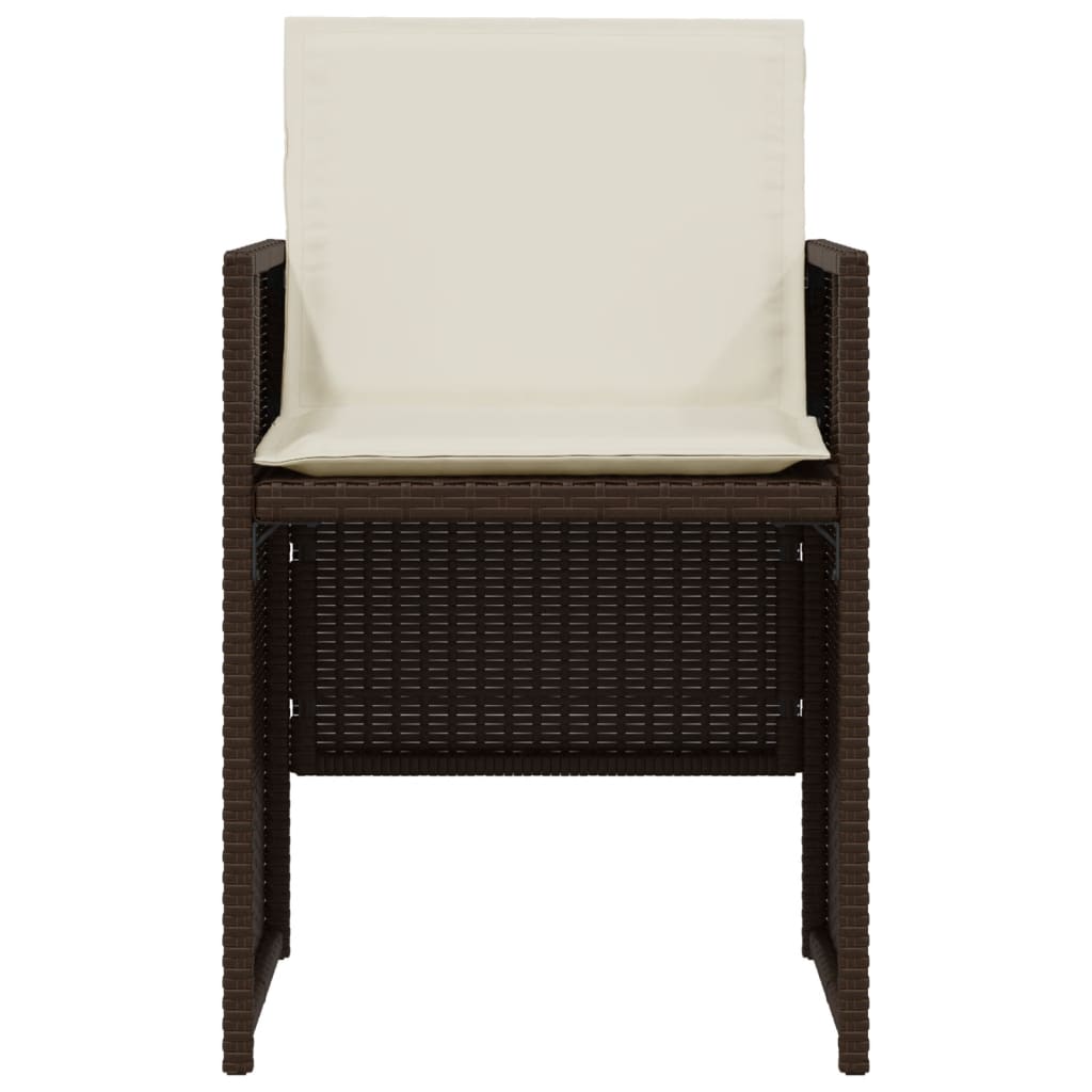 Set Bistrò 3 pz con Cuscini Marrone in Polyrattan - immagine 5
