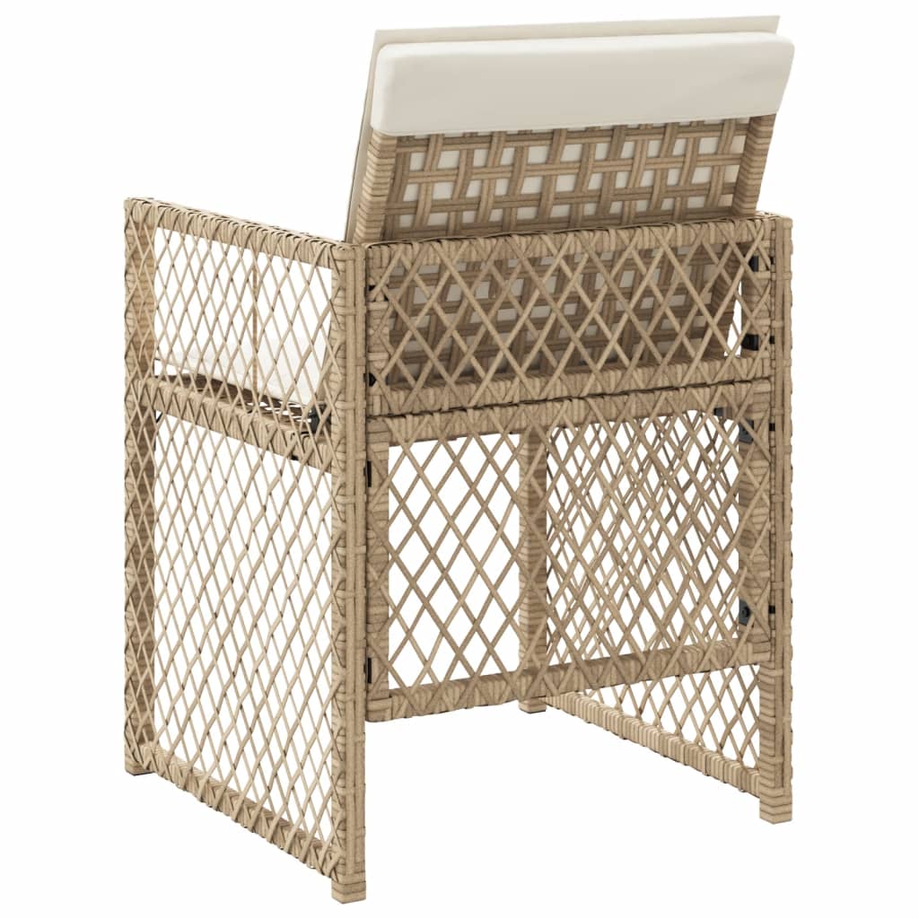 Sedie da Giardino con Cuscini 4 pz Beige in Polyrattan - immagine 6