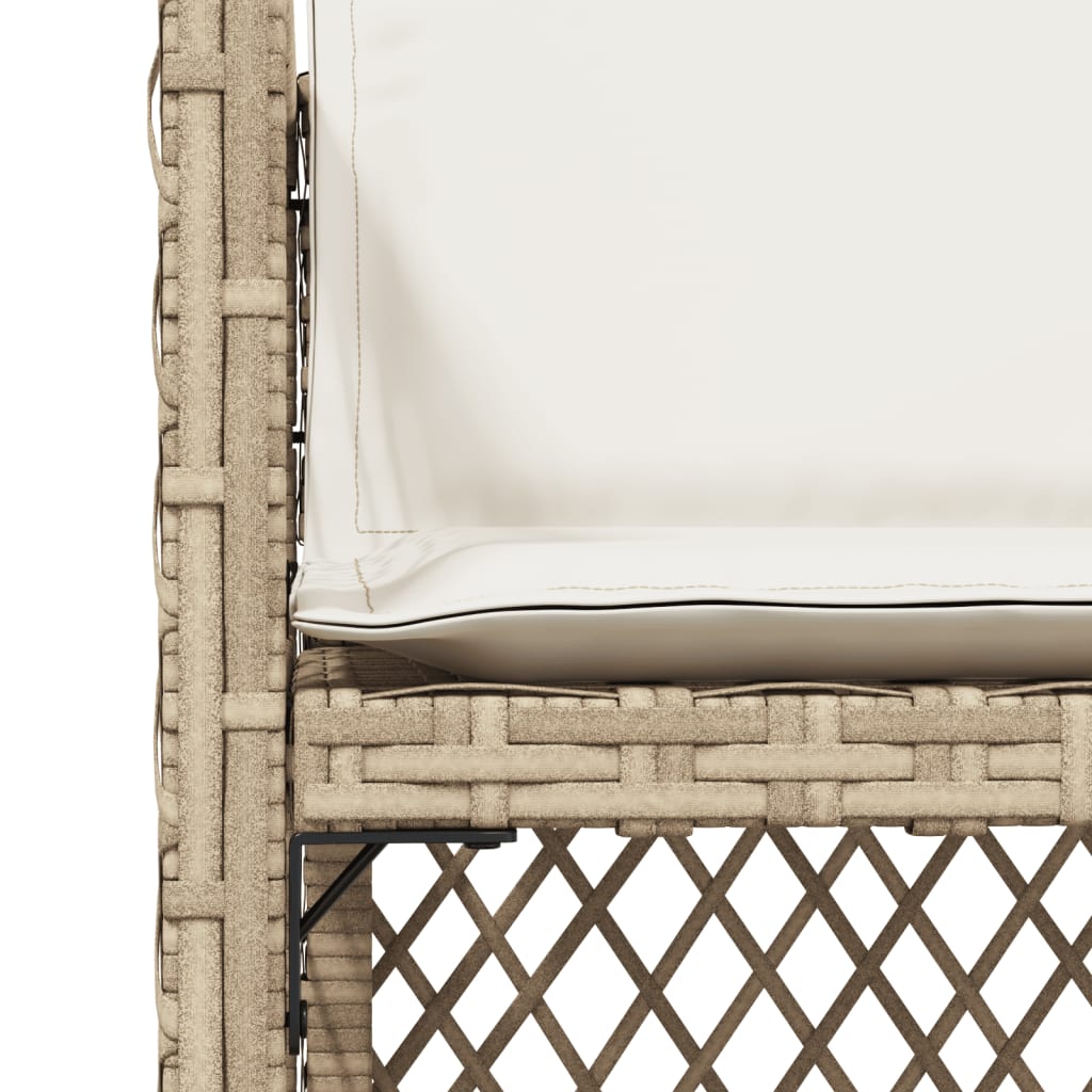 Sedie da Giardino con Cuscini 4 pz Beige in Polyrattan - immagine 8