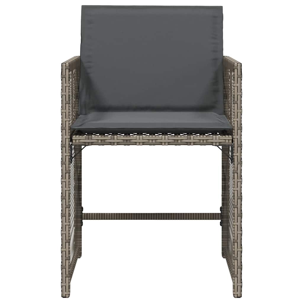 Sedie da Giardino con Cuscini 4 pz Marroni in Polyrattan - immagine 4