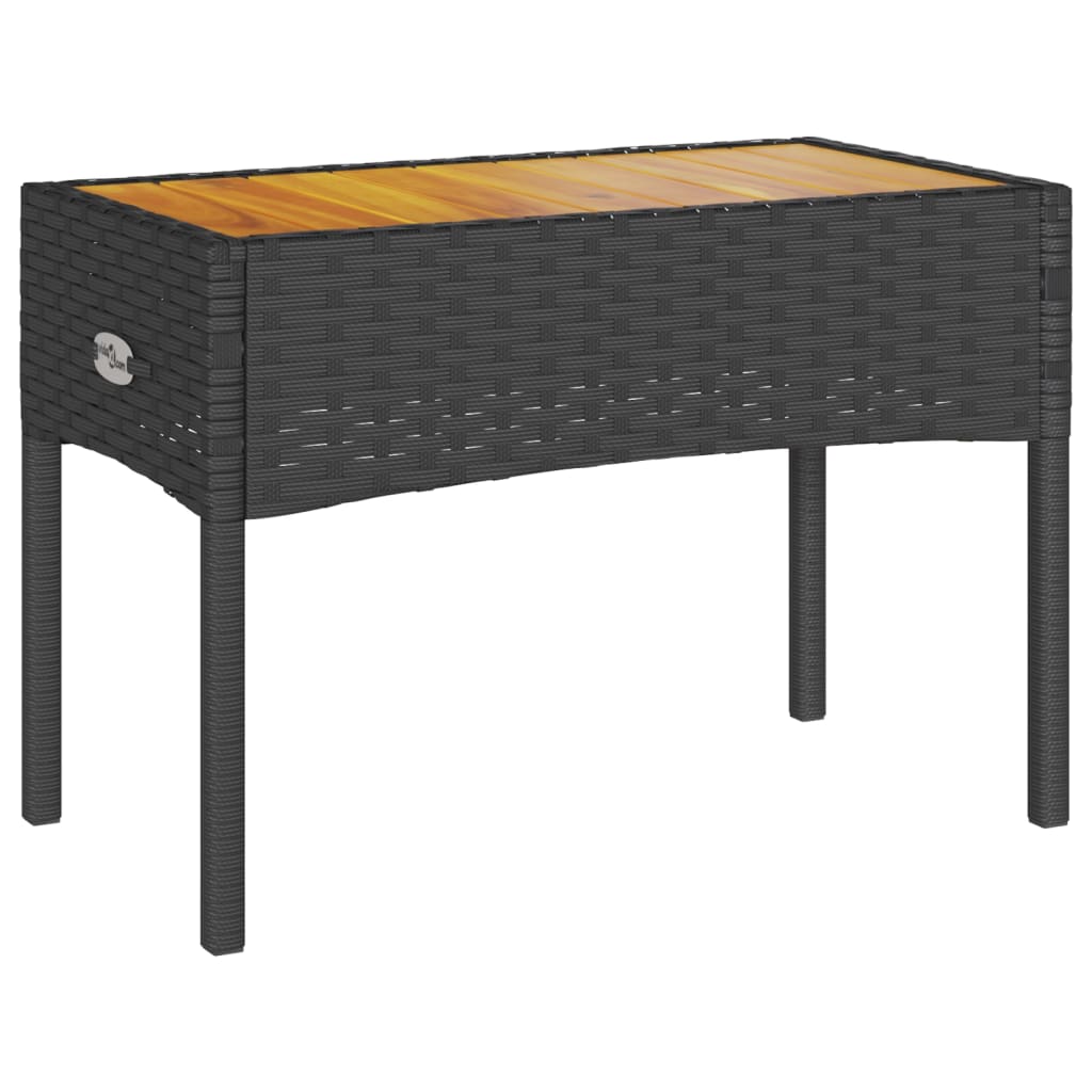 Panca da Giardino a 2 Posti Cuscini e Tavolo Nera in Polyrattan - immagine 6