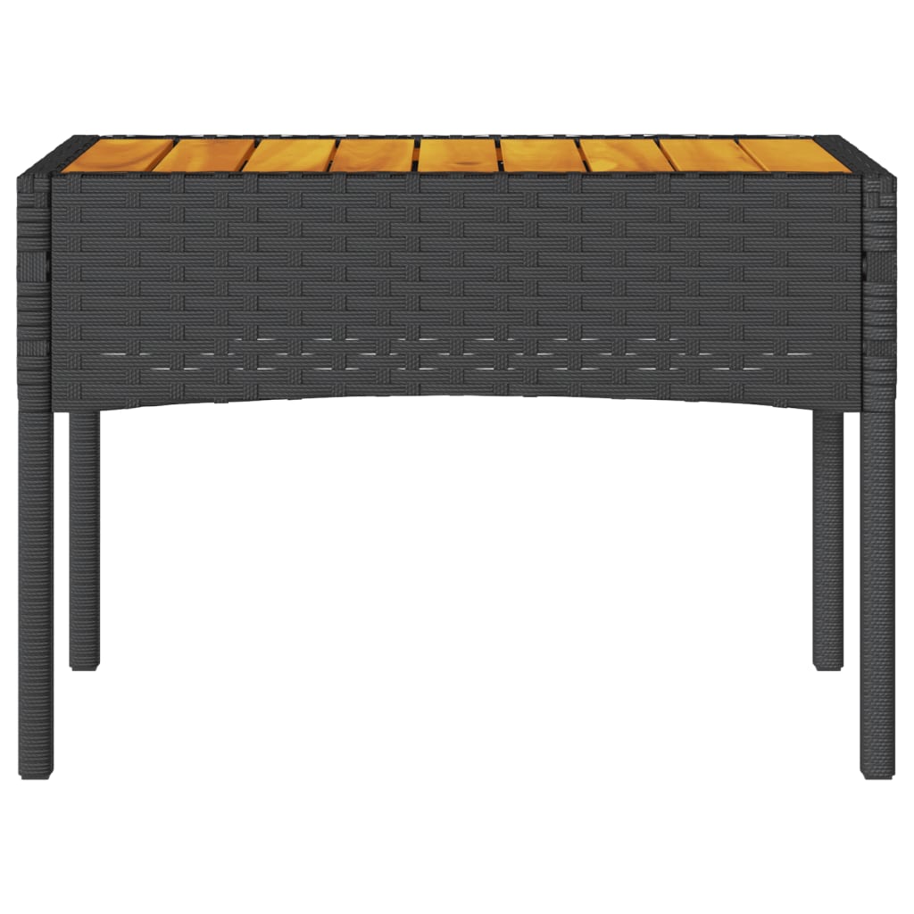 Panca da Giardino a 2 Posti Cuscini e Tavolo Nera in Polyrattan - immagine 7