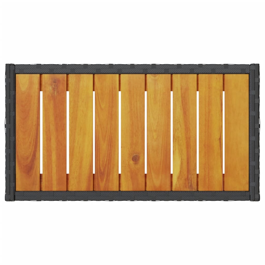 Panca da Giardino a 2 Posti Cuscini e Tavolo Nera in Polyrattan - immagine 8