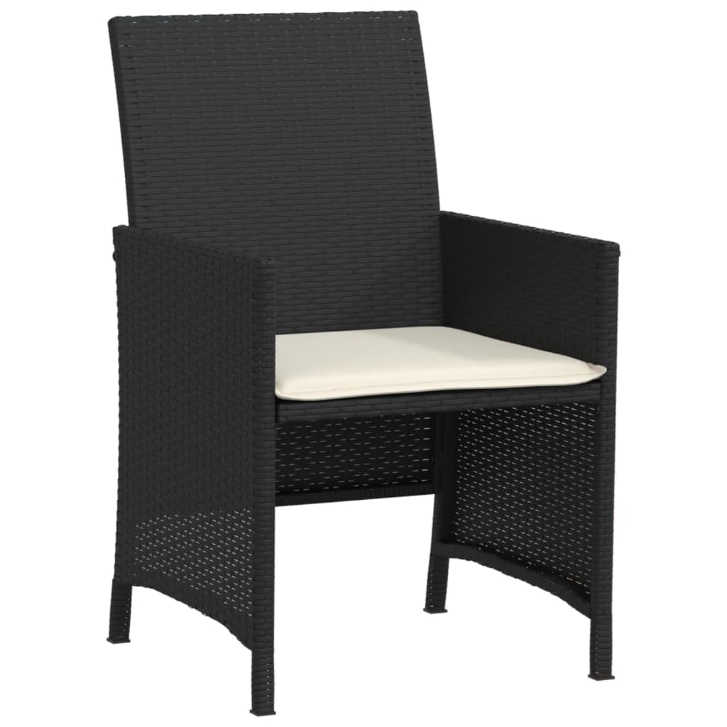Set da Bistrò 3 pz con Cuscini Nero in Polyrattan - immagine 4