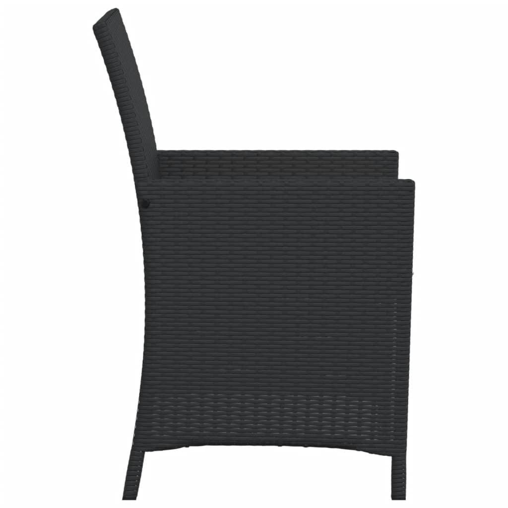 Set da Bistrò 3 pz con Cuscini Nero in Polyrattan - immagine 6
