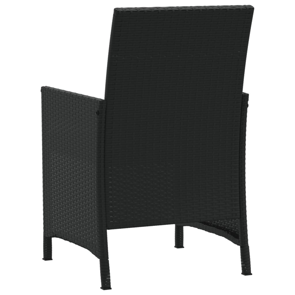 Set da Bistrò 3 pz con Cuscini Nero in Polyrattan - immagine 7