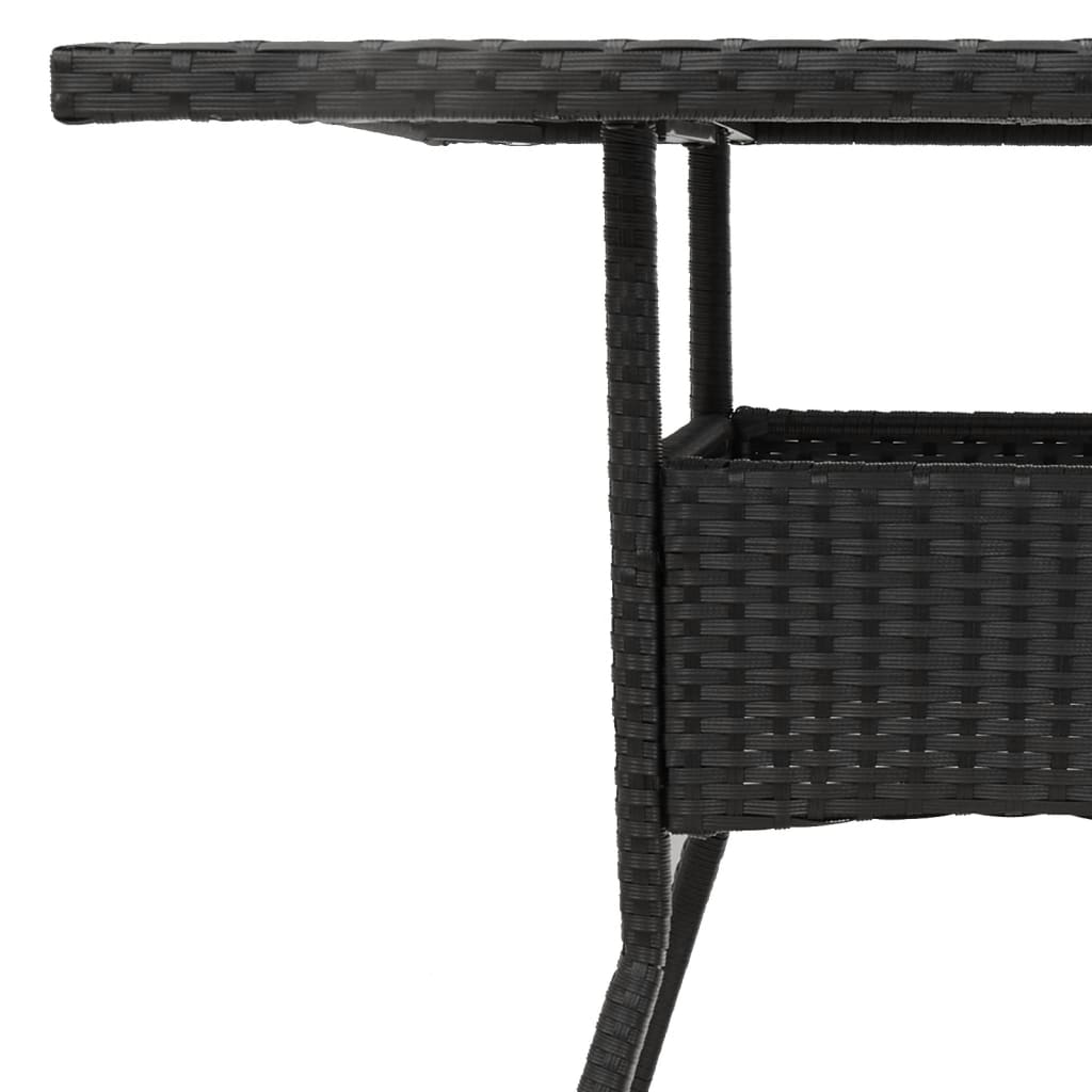 Tavolo Giardino Piano Legno Acacia Nero 80x80x75 cm Polyrattan - immagine 8
