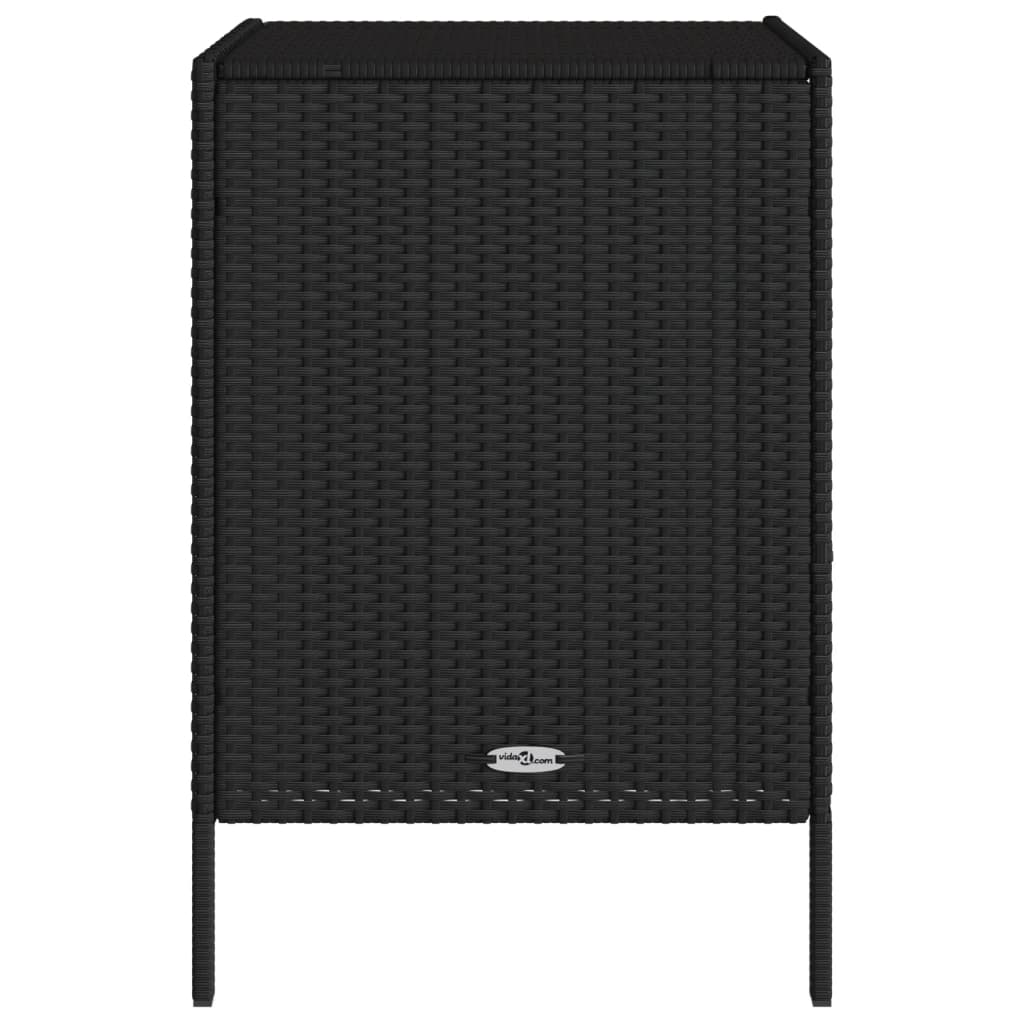 Armadietto Portaoggetti da Giardino Nero 55x59x80cm Polyrattan - immagine 8