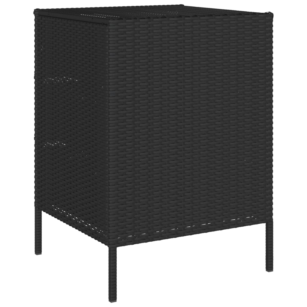 Armadietto Portaoggetti da Giardino Nero 55x59x80cm Polyrattan - immagine 9