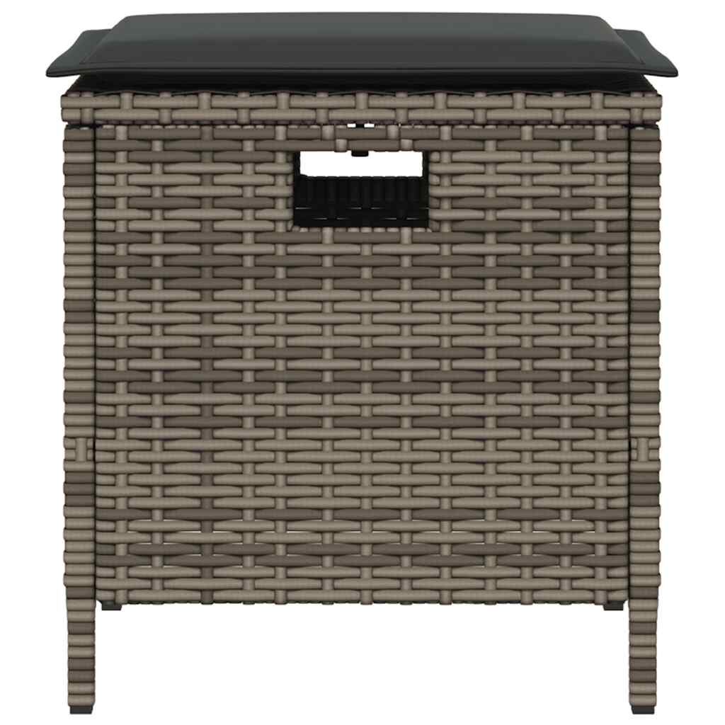 Set da Pranzo da Giardino 5 pz con Cuscini in Polyrattan Grigio - immagine 3