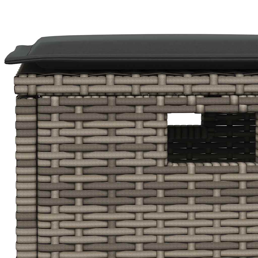 Set da Pranzo da Giardino 5 pz con Cuscini in Polyrattan Grigio - immagine 5