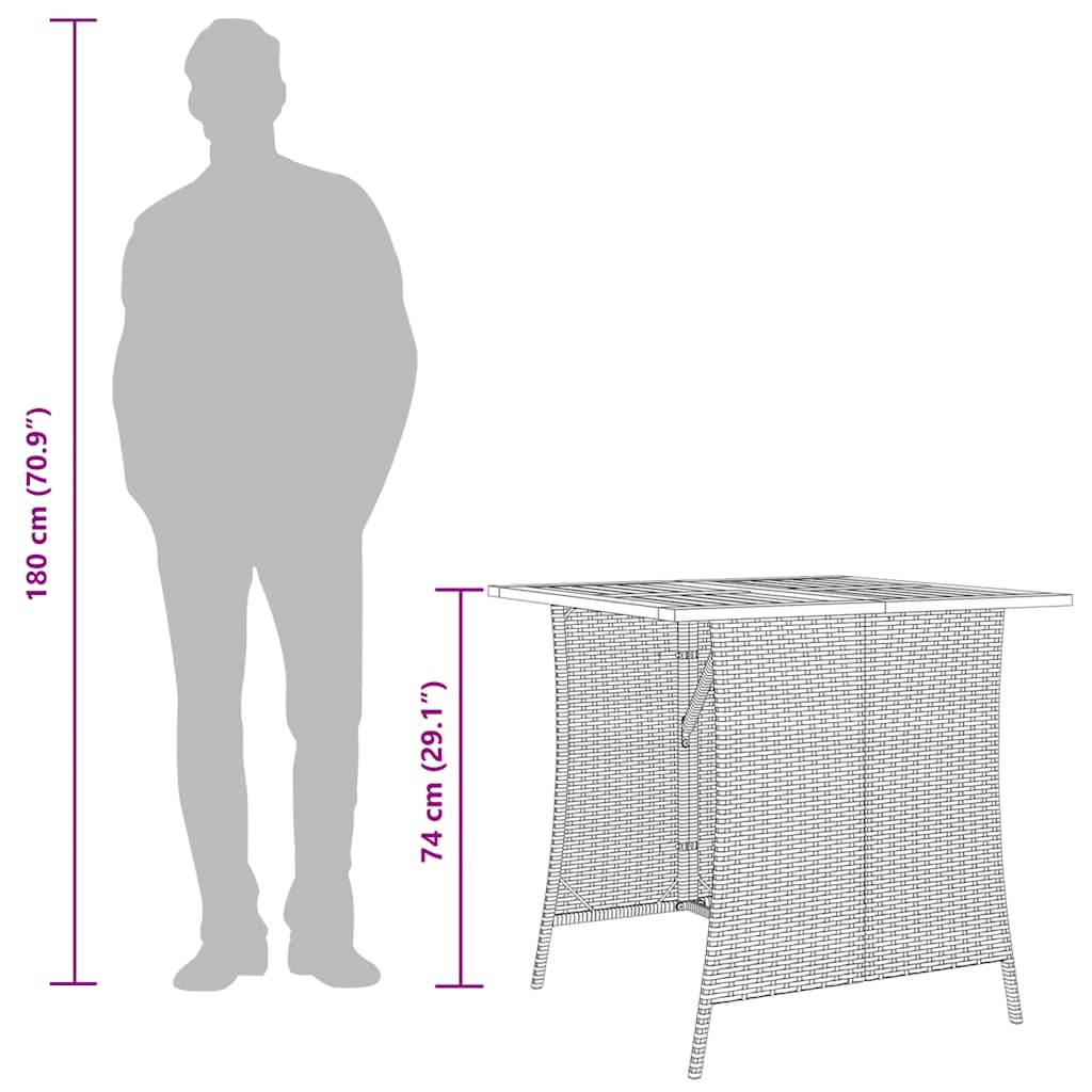 Set da Pranzo da Giardino 5 pz con Cuscini in Polyrattan Grigio - immagine 8