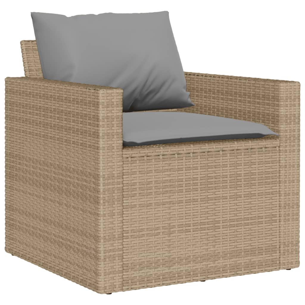 Set Divano da Giardino 4 pz con Cuscini Beige in Polyrattan - immagine 4