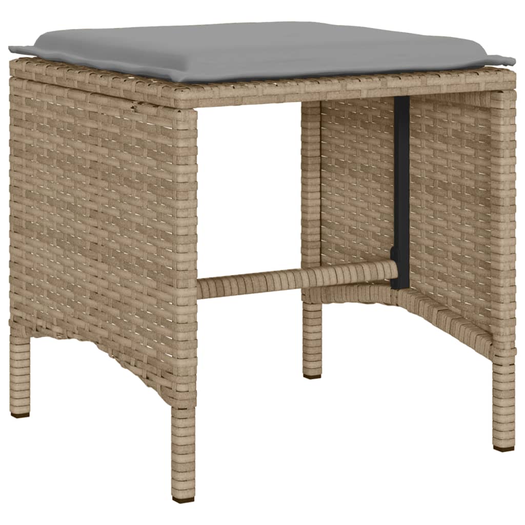 Set Divano da Giardino 4 pz con Cuscini Beige in Polyrattan - immagine 5