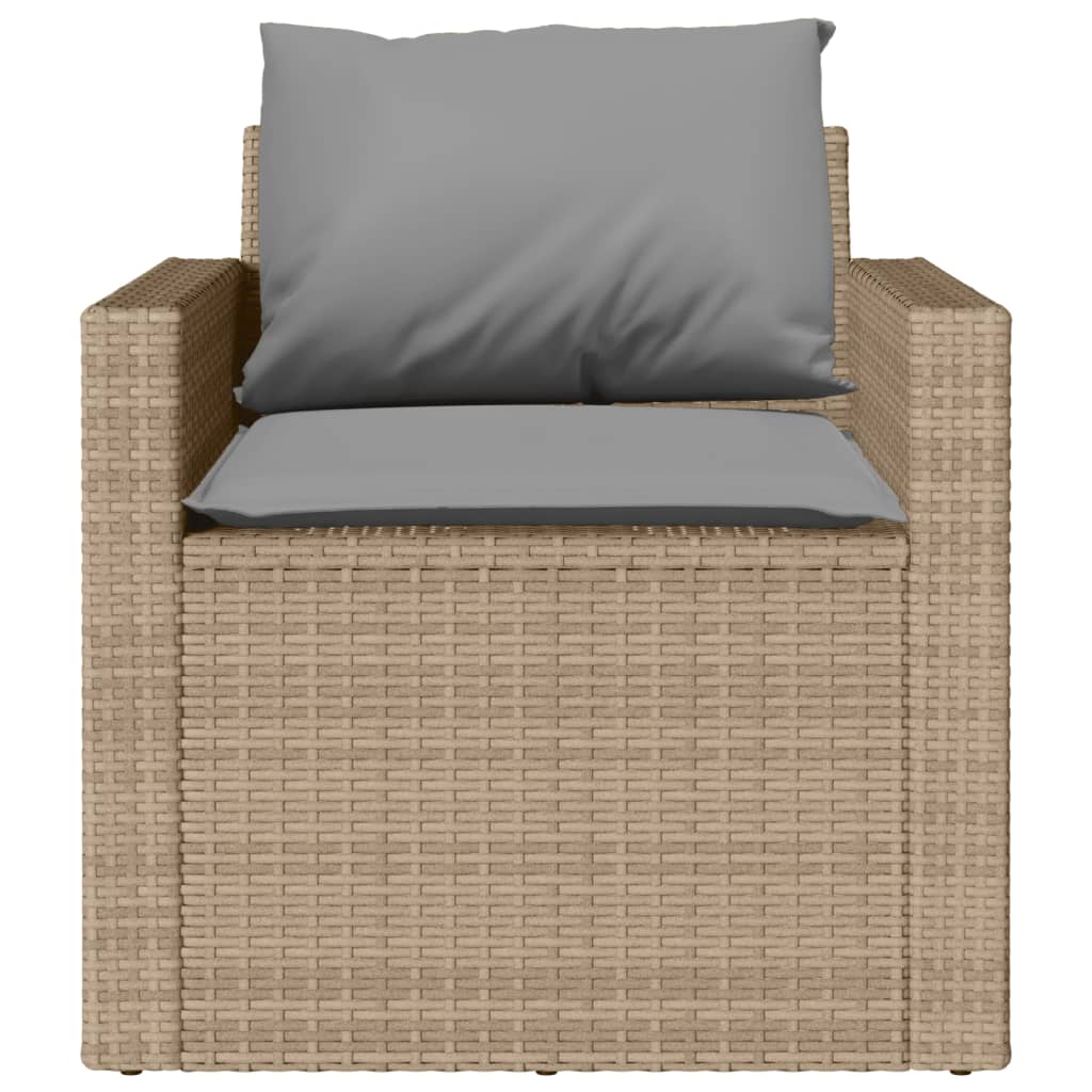 Set Divano da Giardino 4 pz con Cuscini Beige in Polyrattan - immagine 6