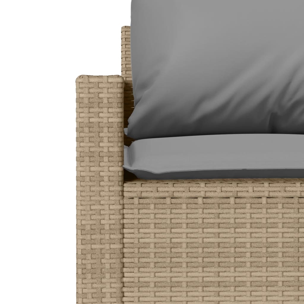 Set Divano da Giardino 4 pz con Cuscini Beige in Polyrattan - immagine 8