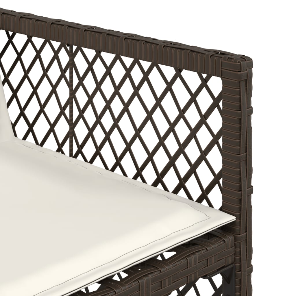 Set da Pranzo da Giardino 5pz con Cuscini in Polyrattan Marrone - immagine 8