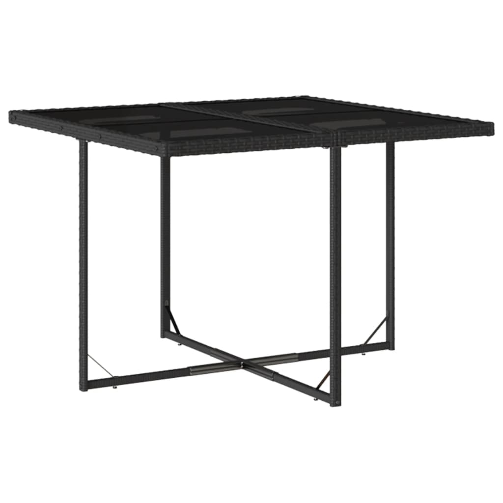 Set da Pranzo da Giardino 9 pz con Cuscini Nero in Polyrattan - immagine 4