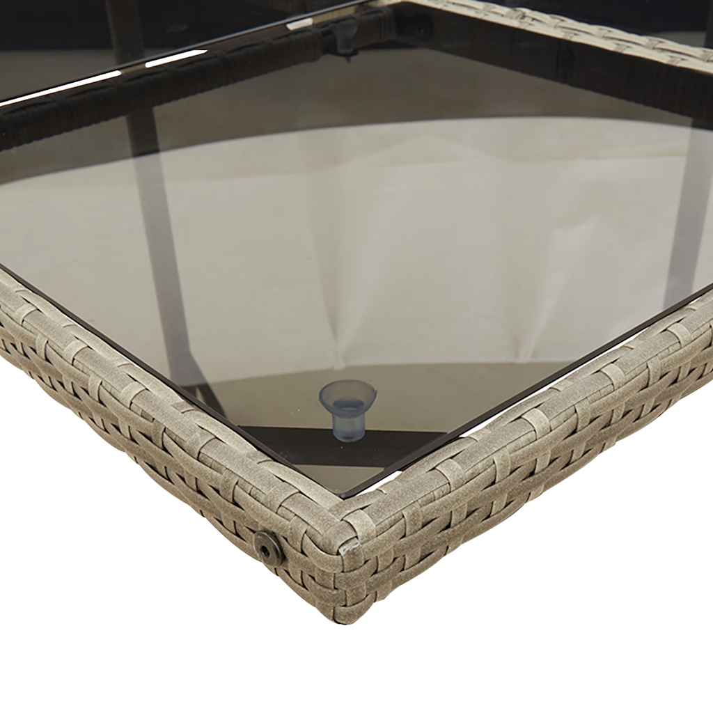 Set da Pranzo da Giardino 5 pz con Cuscini in Polyrattan Grigio - immagine 4