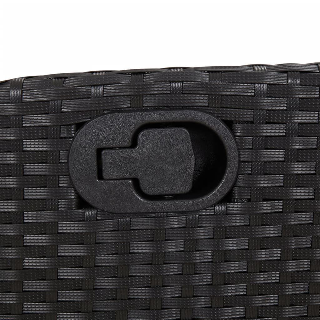 Set da Pranzo da Giardino 9 pz con Cuscini Nero in Polyrattan - immagine 5