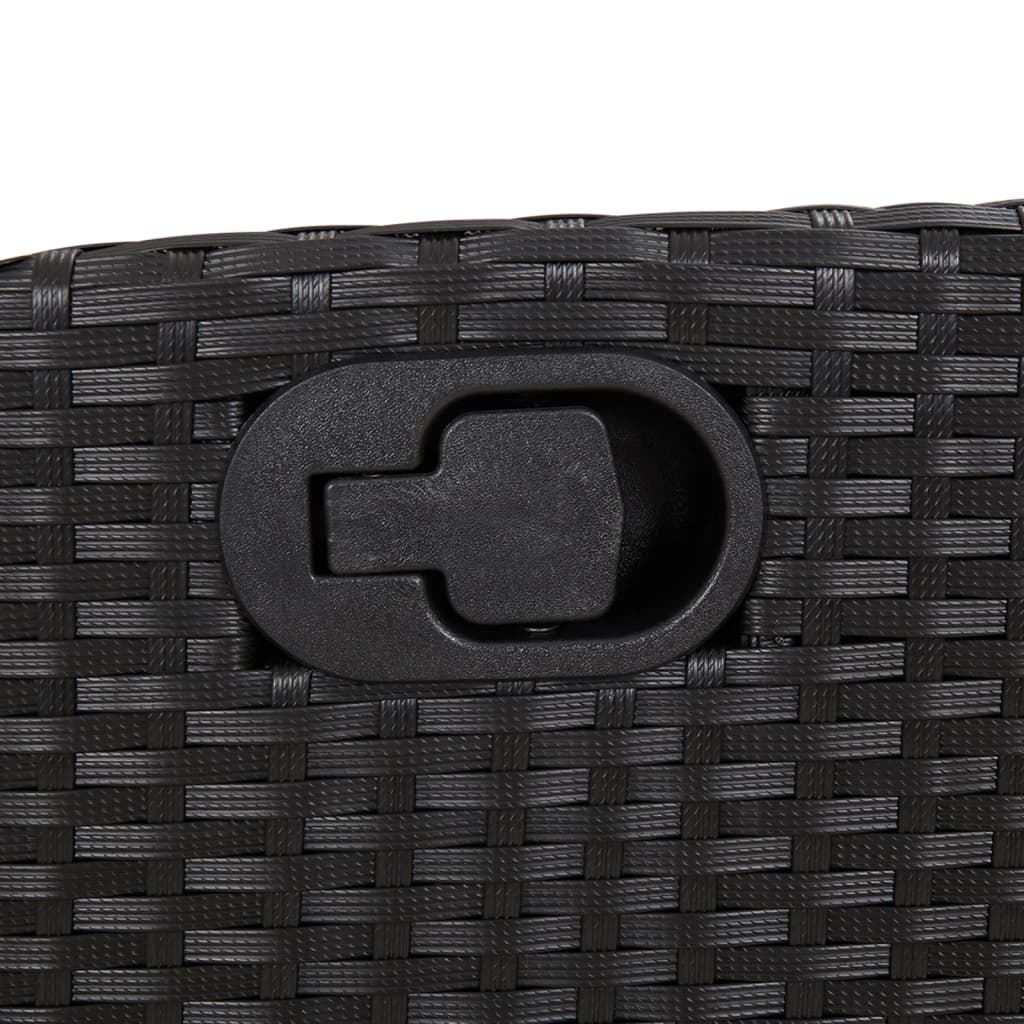 Set da Pranzo da Giardino 5 pz Nero con Cuscini in Polyrattan - immagine 6