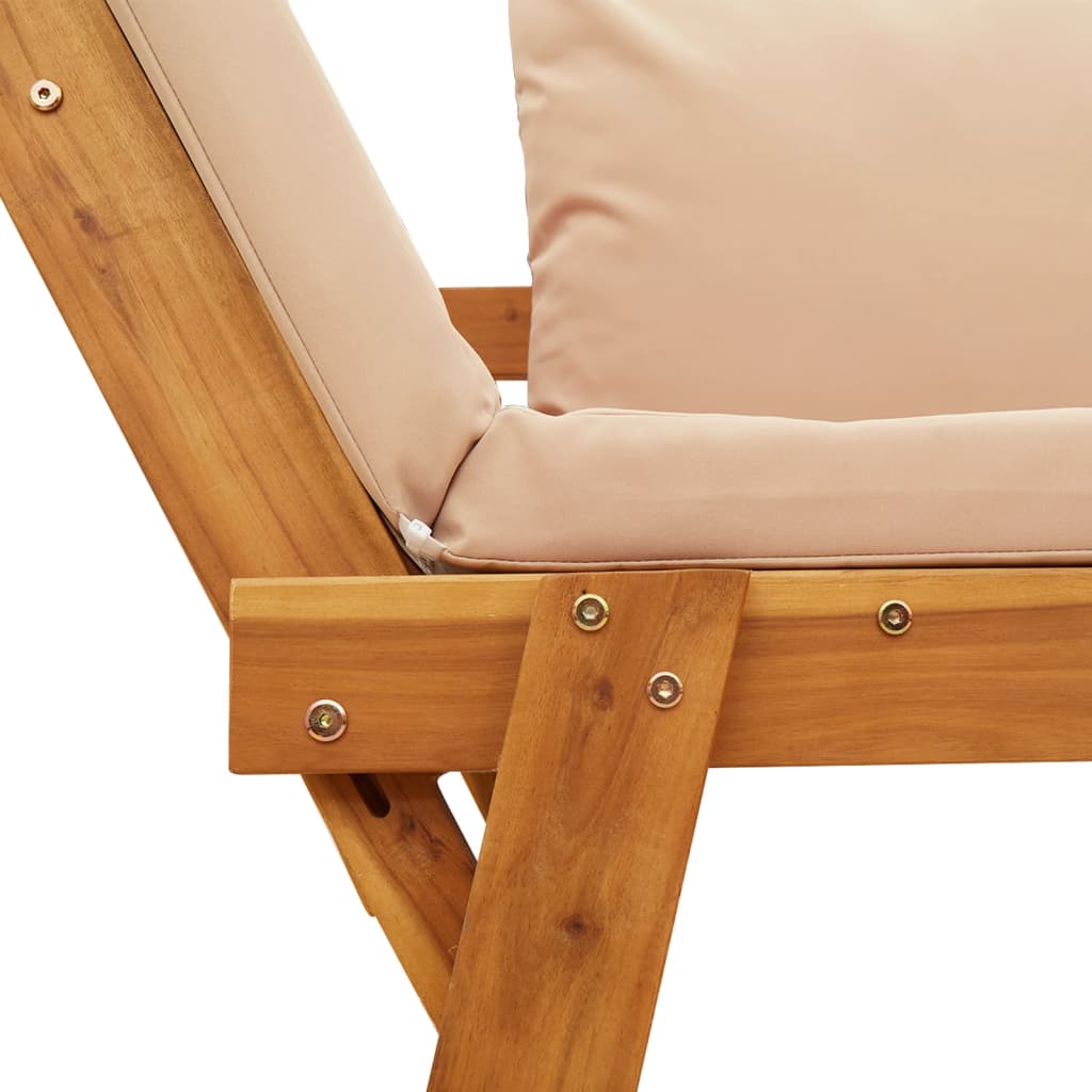Panca da Giardino con Cuscini 2-in-1 in Legno di Acacia - immagine 9