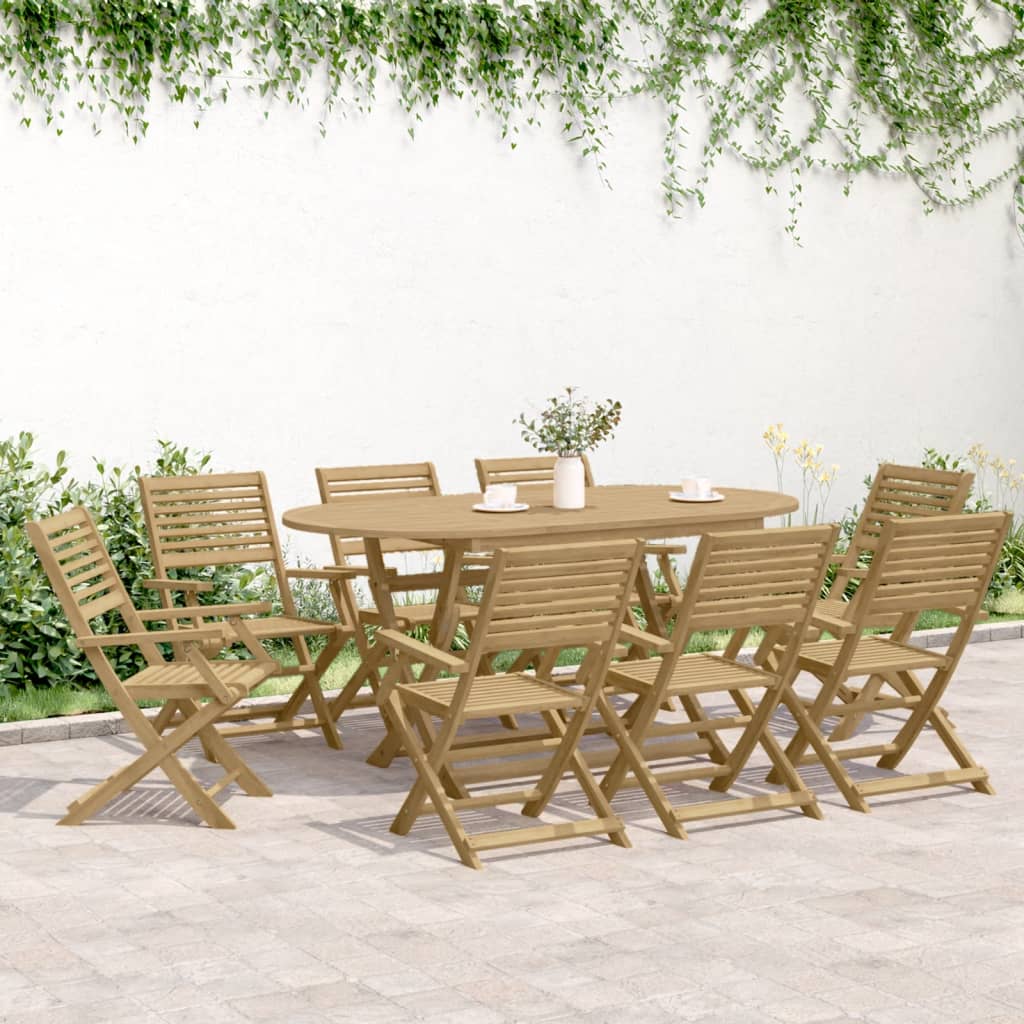 Sedie Giardino Pieghevoli 6pz 54,5x61,5x86,5 cm Massello Acacia - immagine 3