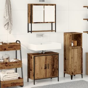 Set Mobili da Bagno 2 pz Grigio Sonoma in Legno Multistrato