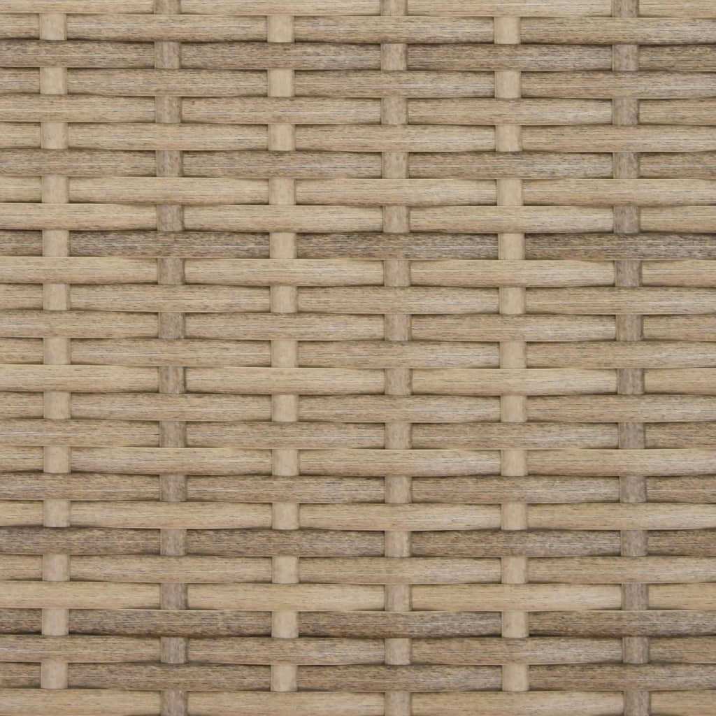 Lettino Prendisole con Cuscini Beige in Polyrattan - immagine 9