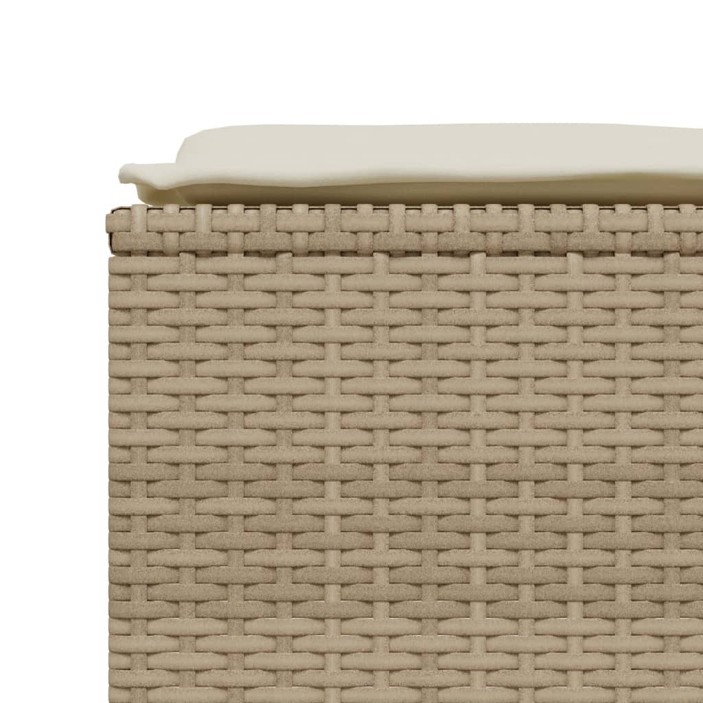 Sgabelli da Giardino con Cuscini 4 pz Beige in Polyrattan - immagine 5
