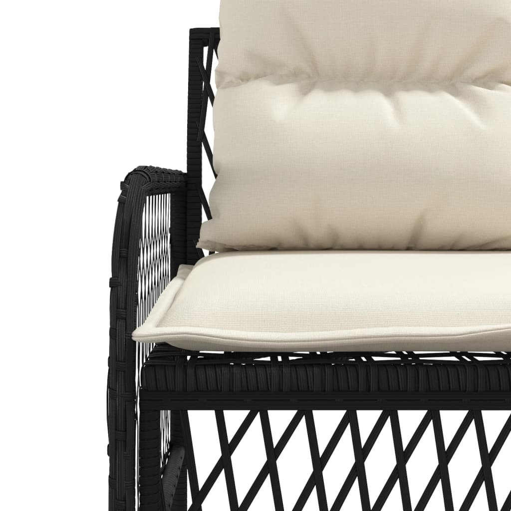 Set Divani da Giardino 2 pz con Cuscini in Polyrattan Nero - immagine 8
