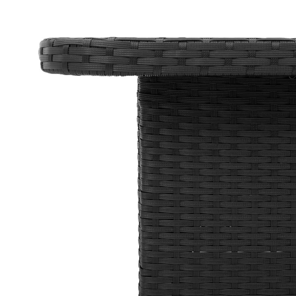 Tavolo da Giardino Nero 110x110x71 in Polyrattan e Legno Acacia - immagine 8