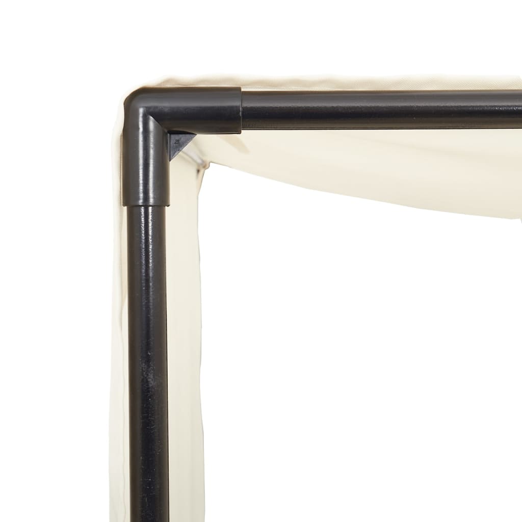 Lettino Prendisole con Tetto e Tende Marrone in Polyrattan - immagine 5