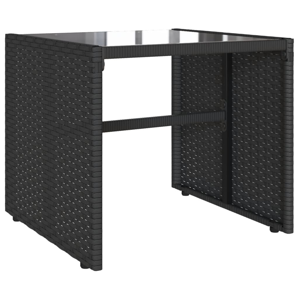 Set Divani da Giardino 4 pz con Cuscini Nero in Polyrattan - immagine 4