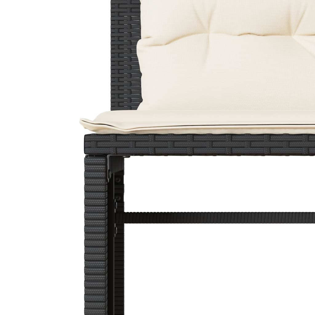 Set Divani da Giardino 4 pz con Cuscini Nero in Polyrattan - immagine 7