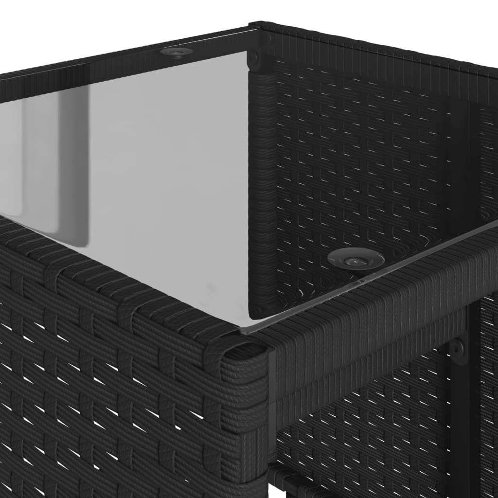 Set Divani da Giardino 4 pz con Cuscini Nero in Polyrattan - immagine 8