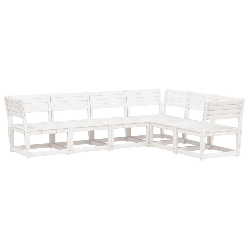 Set Divani da Giardino 6 pz Bianco in Legno Massello di Pino - immagine 2