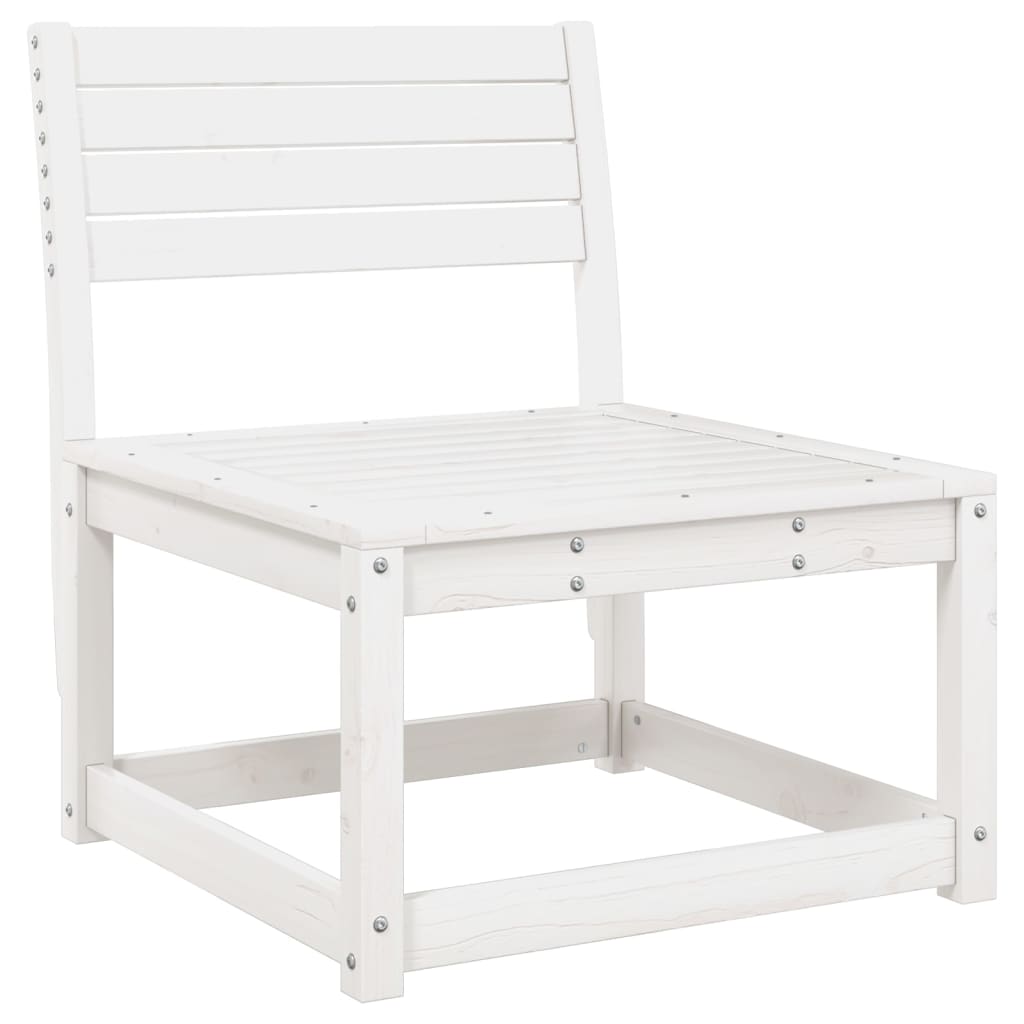 Set Divani da Giardino 6 pz Bianco in Legno Massello di Pino - immagine 3