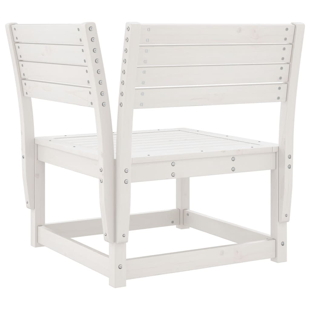 Set Divani da Giardino 6 pz Bianco in Legno Massello di Pino - immagine 4