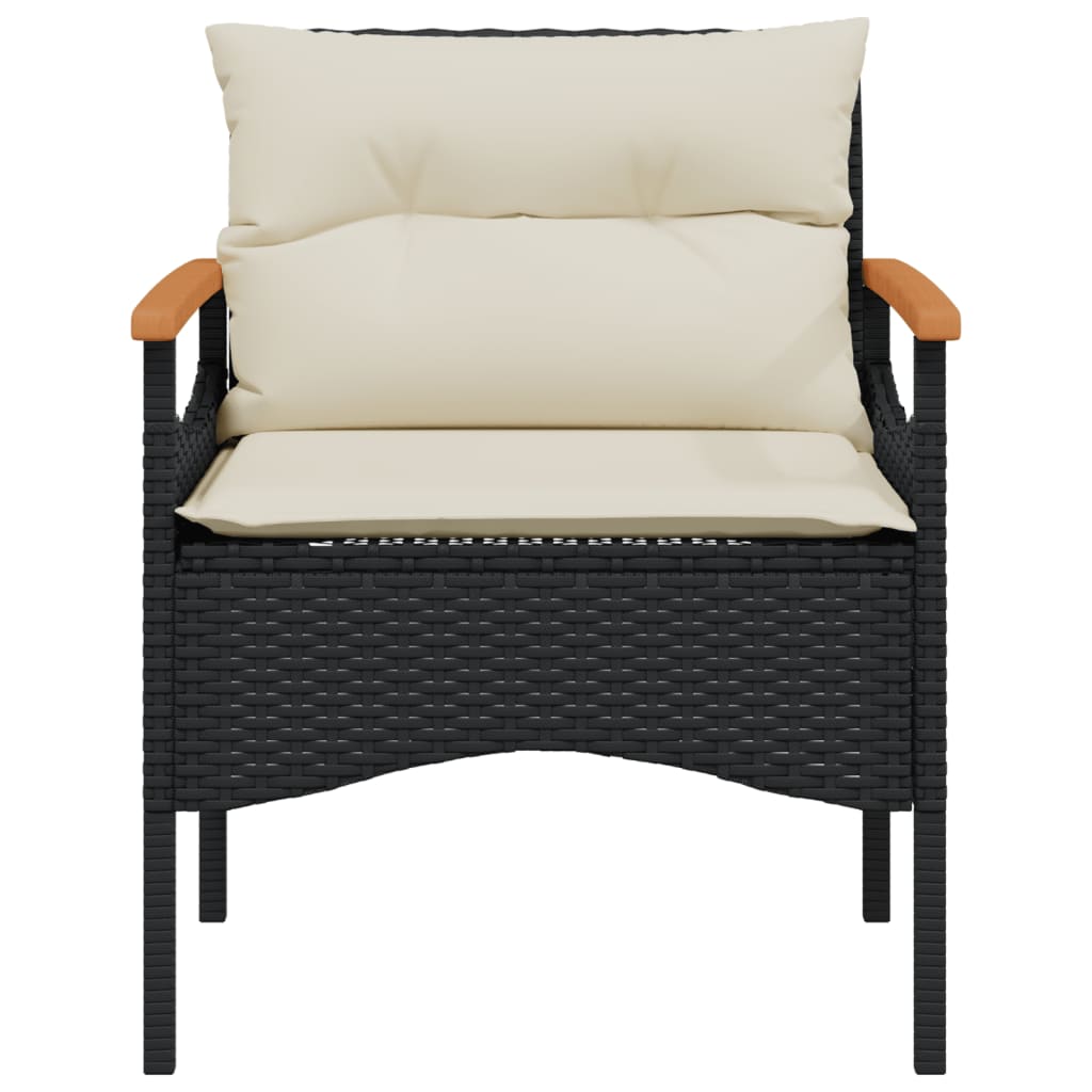 Set Divani da Giardino 4 pz con Cuscini Nero in Polyrattan - immagine 6